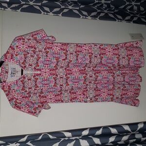 Ibkul Dress Womens M Ridley Print S/S Godet Golf Athletic Sporty UPF 50 ICEFIL